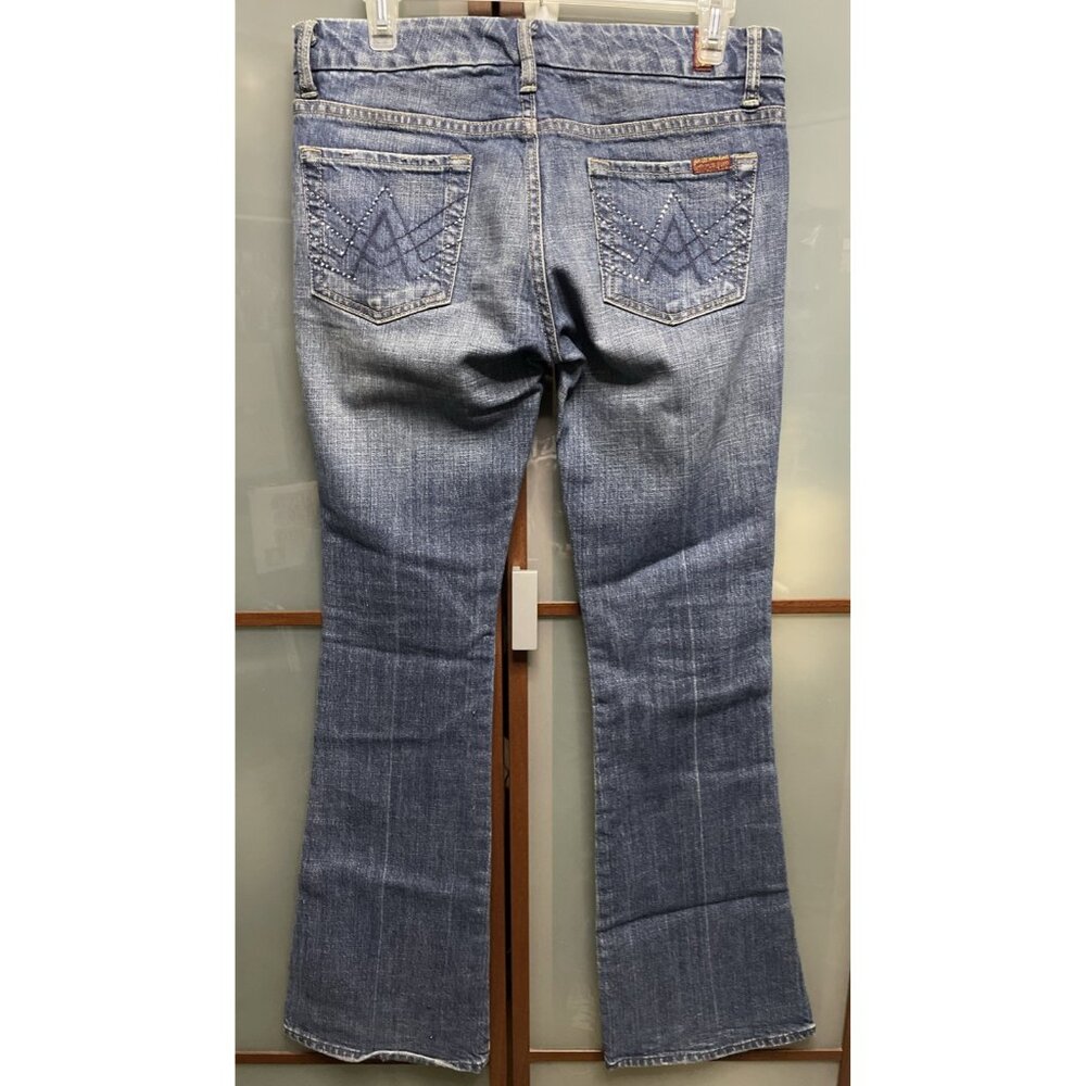 7 For All Mankind Vintage Y2K 90s 00s Blue Denim Studded A Pocket Jeans Size 26